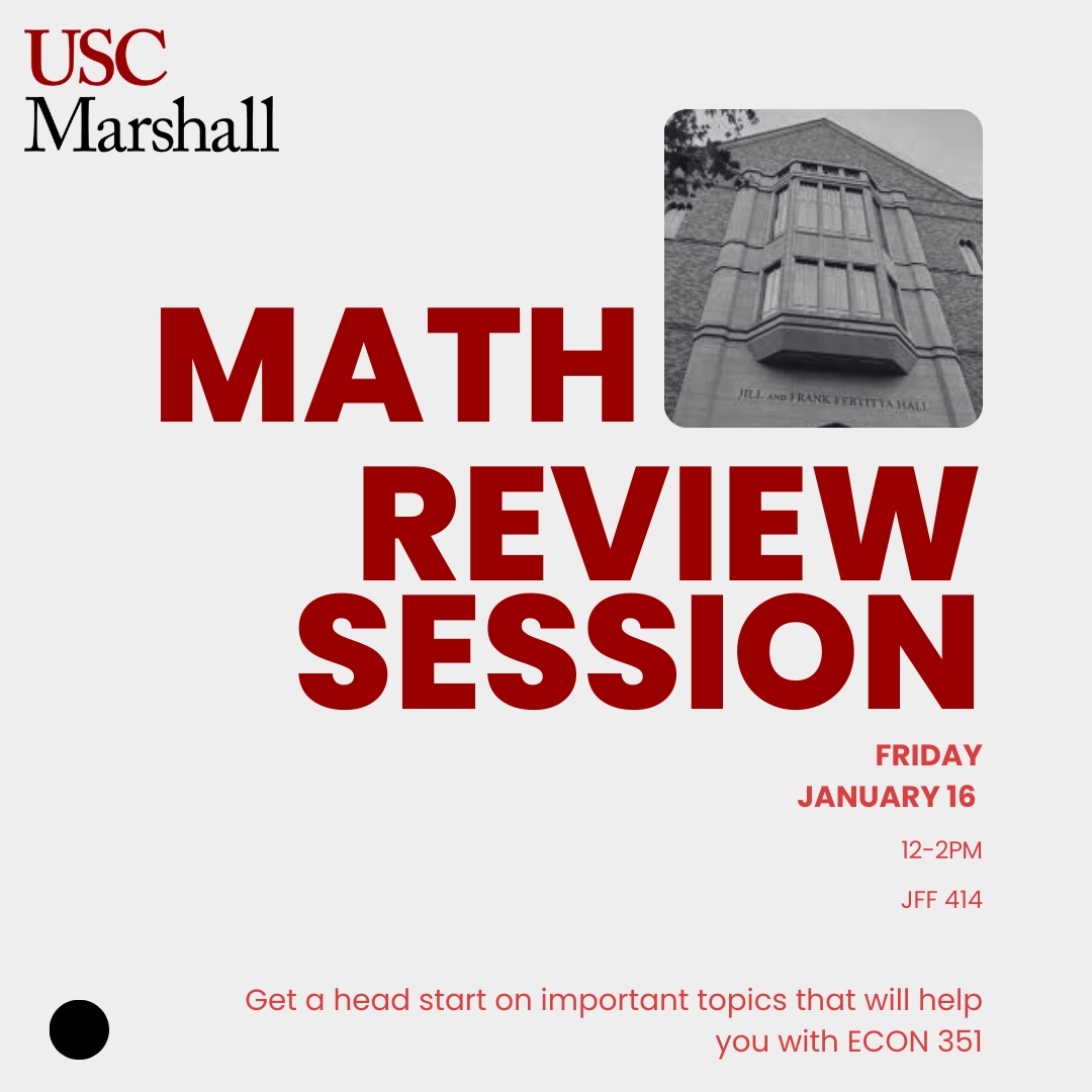 Math Review Session Friday January 16 12-2pm in JFF 414