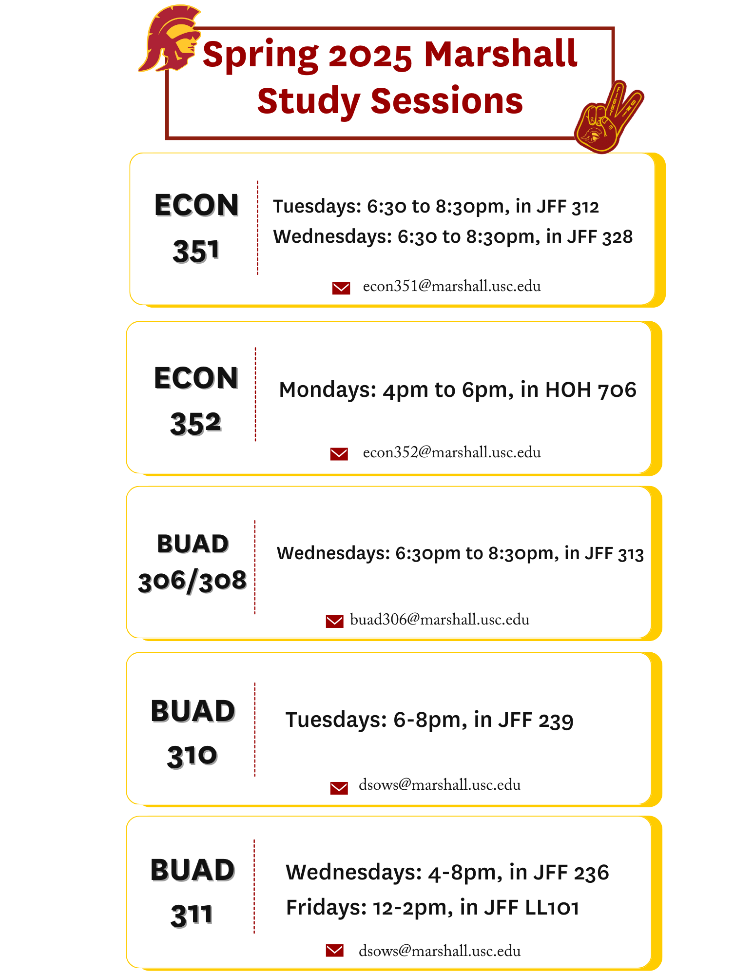 Spring 25 Marshall Study Sessions