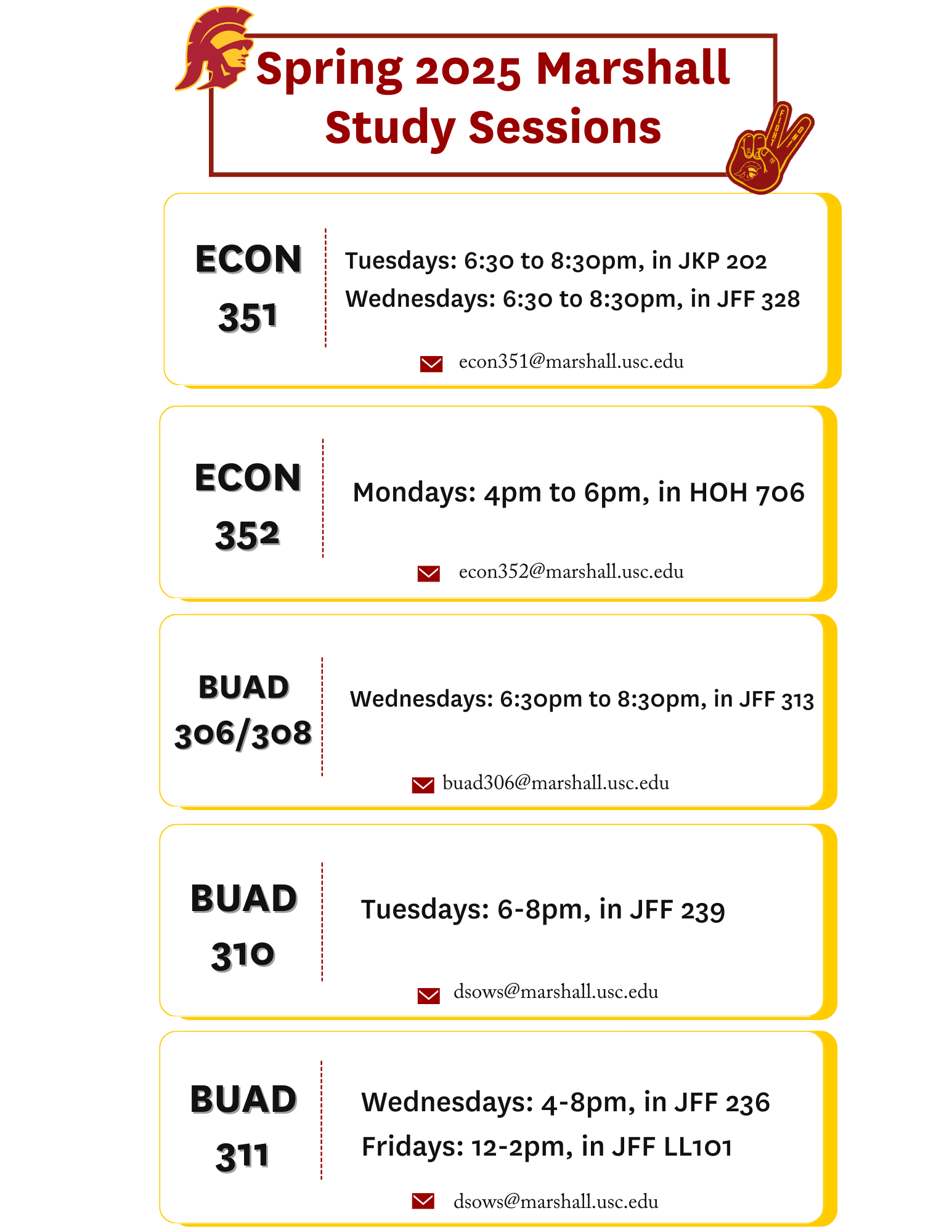 Spring 25 Marshall Study Sessions